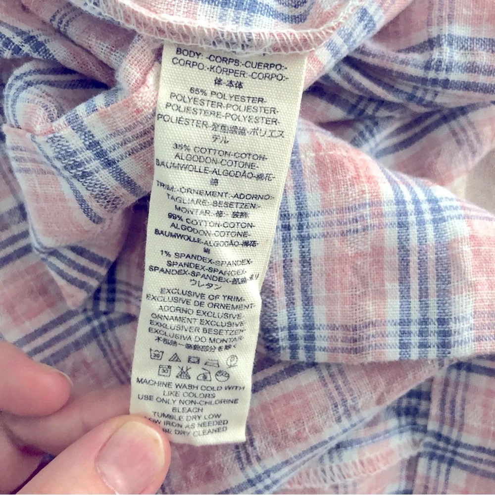 Free people open back plaid midi dress with pockets small loose fit - Picture 4 of 5